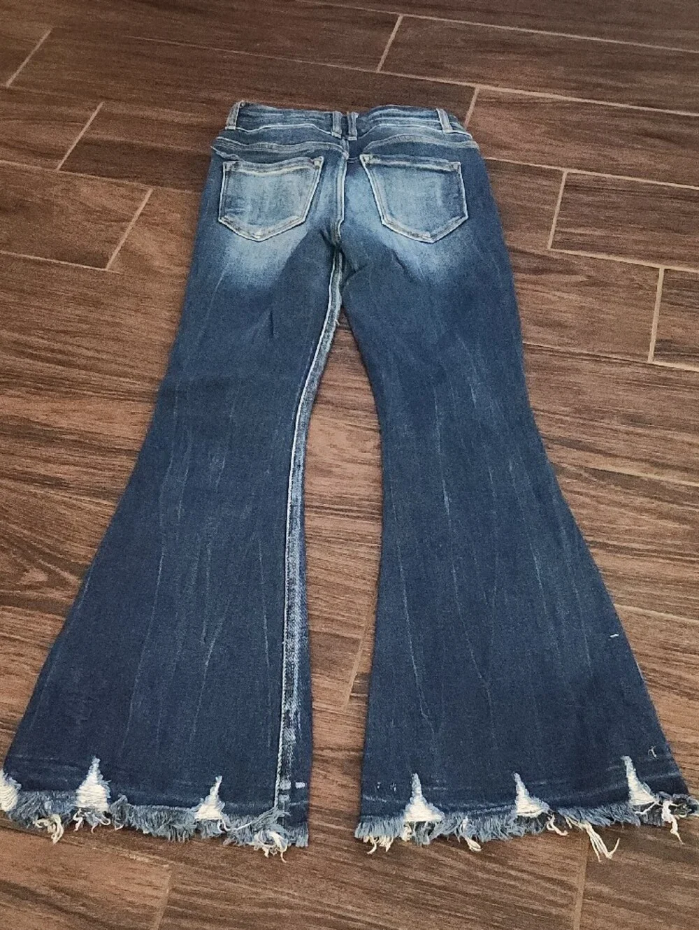 KanCan Dark Blue Distressed Flare Jeans